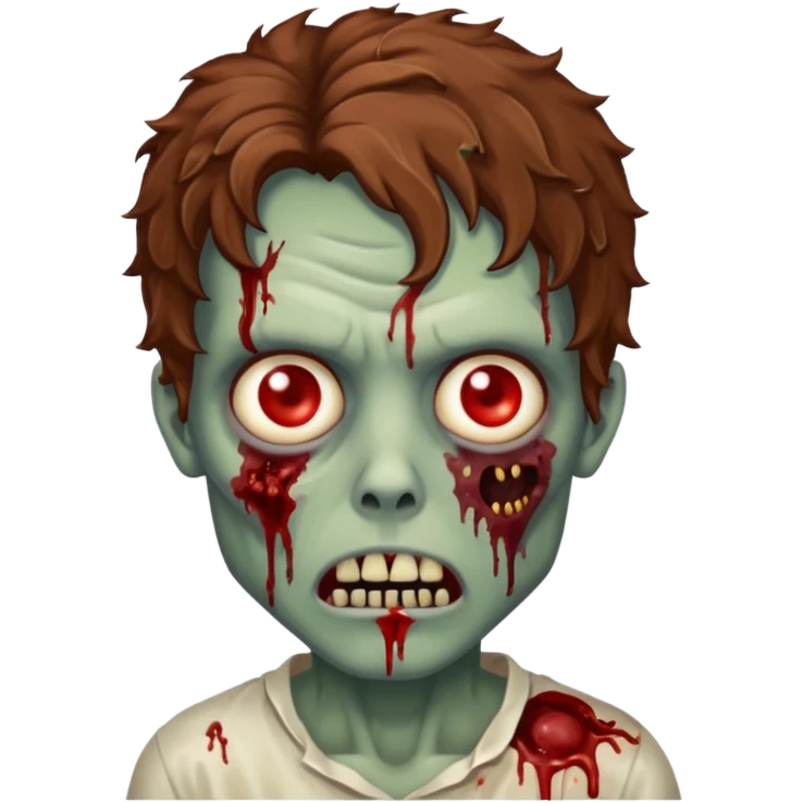 Zombie with lil bit curly medium brown hair  emoji