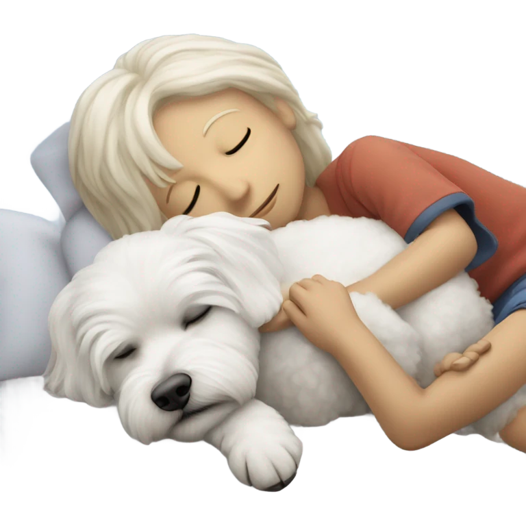 Bichon maltese sleep boy  emoji