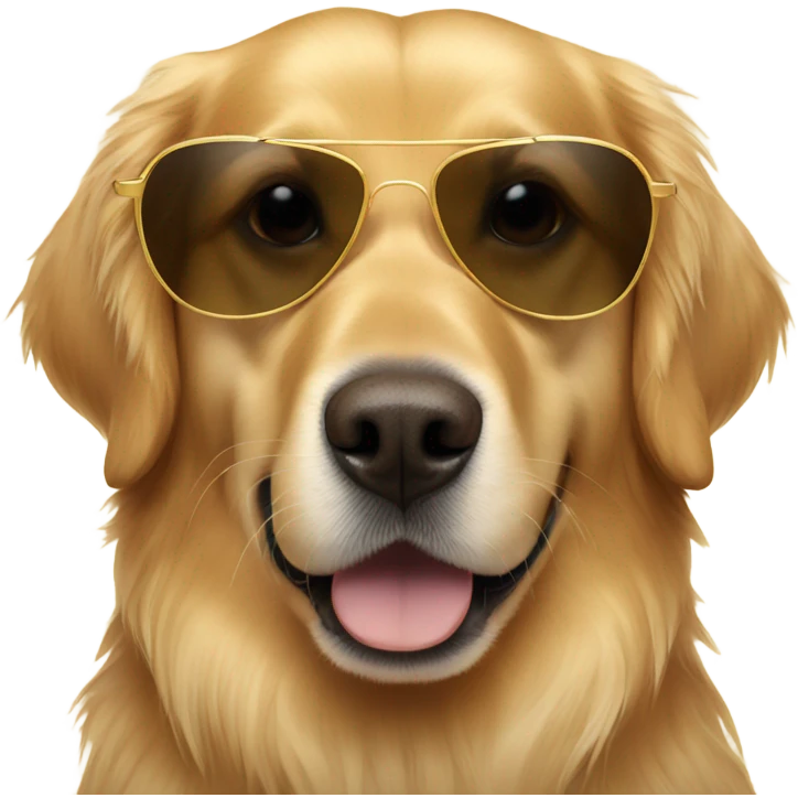 Golden retriever with sunglasses emoji
