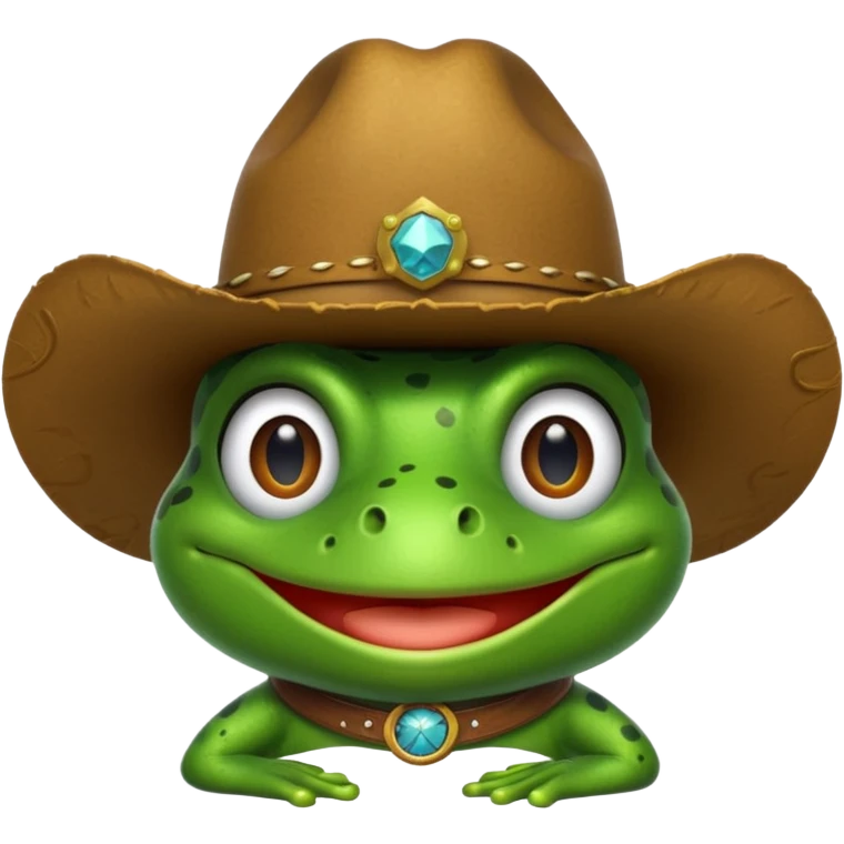 Frog wearing a cowboy hat  emoji