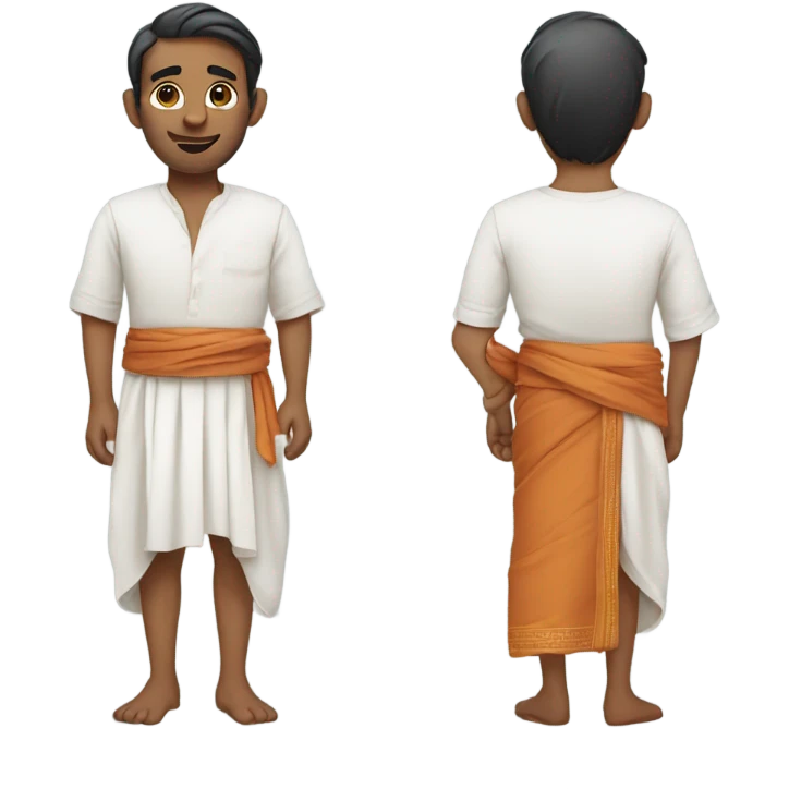 a man wearing dhoti and shir emoji
