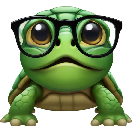 Turtle with glasses  emoji