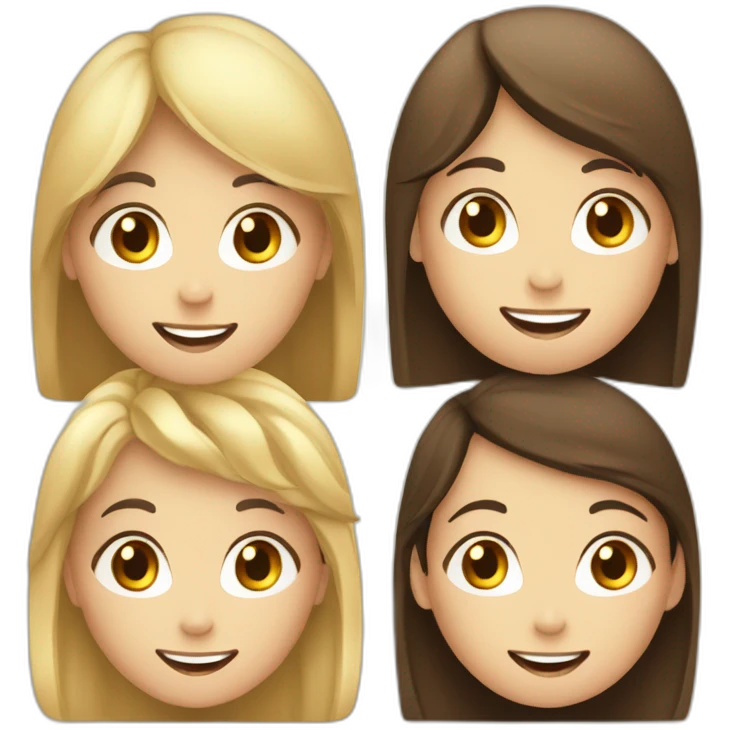 White family, 1 mom with dark hair, 1 boy with Brown hair, 2 girl with long blond hair emoji