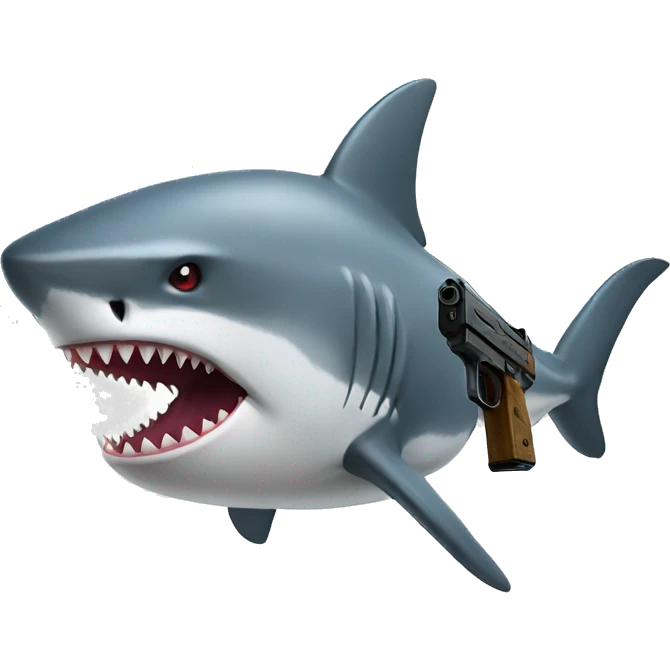 Shark with gun emoji