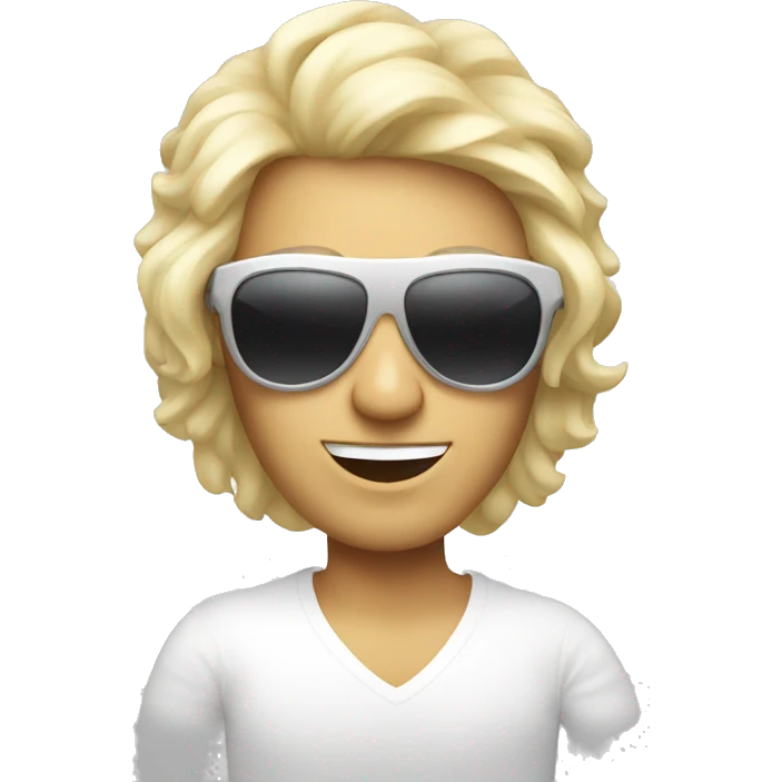 white disco dancer with sunglasses emoji