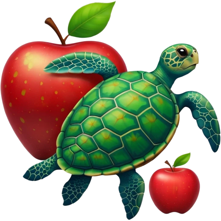 sea turtle, apple emoji emoji