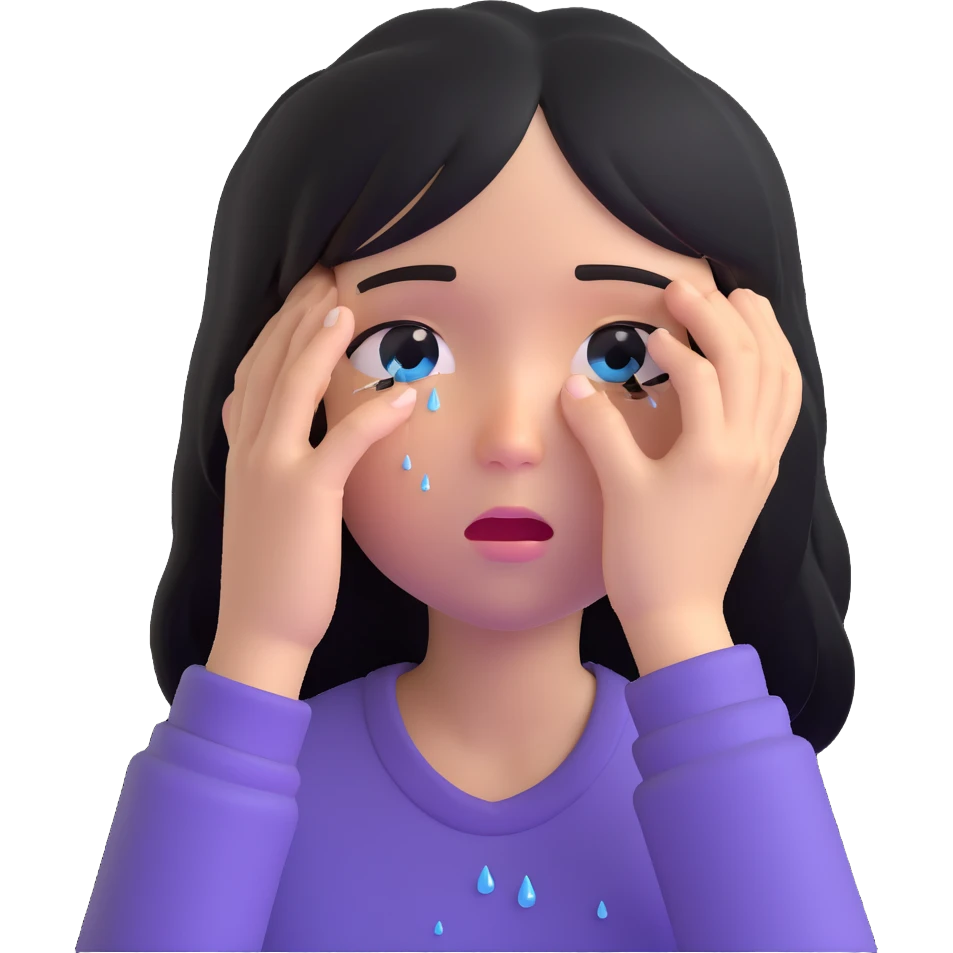 girl crying emoji