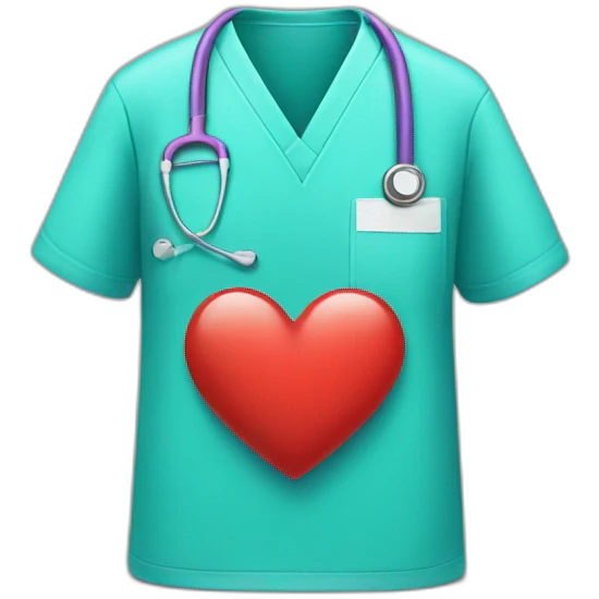 heart with a scrub top emoji