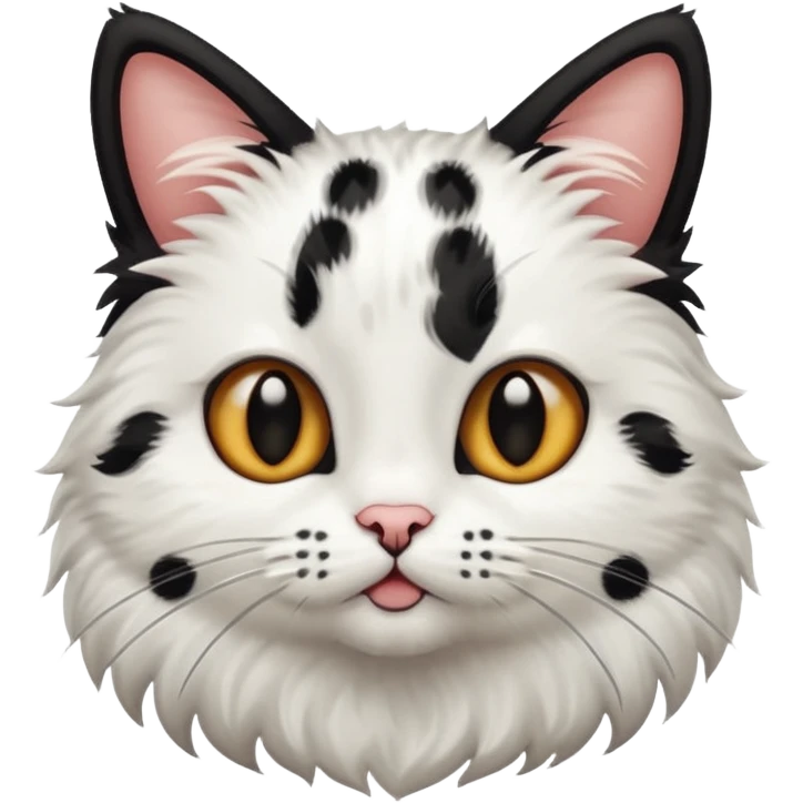 Cute cat black and white stain like a cow emoji