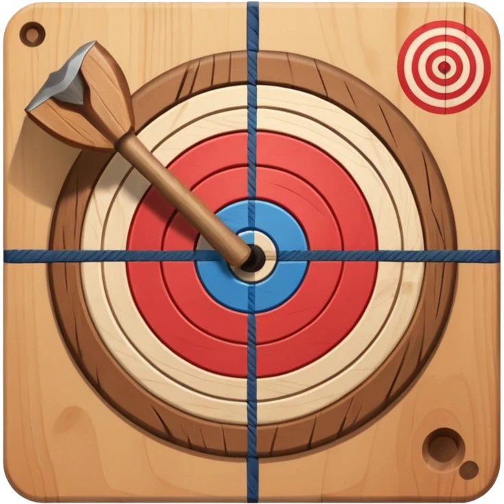 Axe throwing to bullseye target emoji