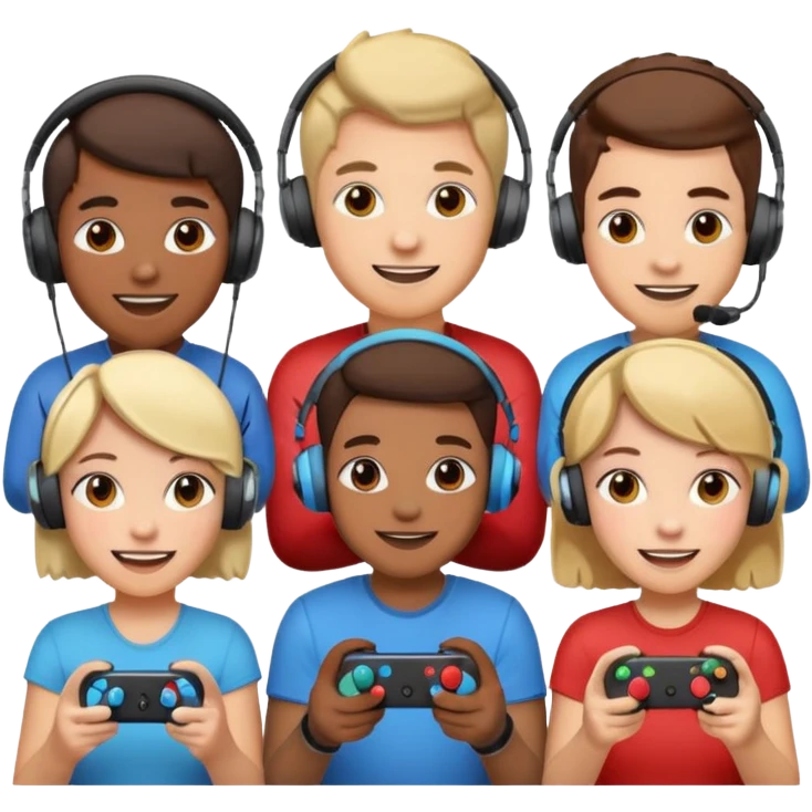 group of friends gaming together emoji