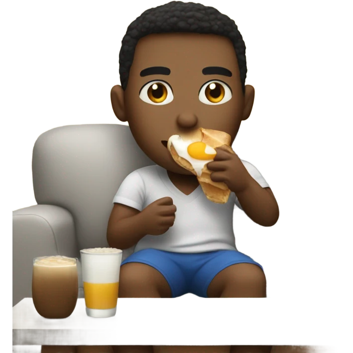 Eating breakfast while watching football game on the couch emoji