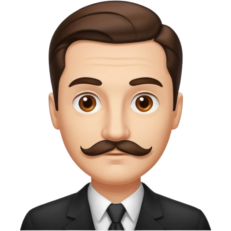 Brown mustache and slicked back hair man  emoji