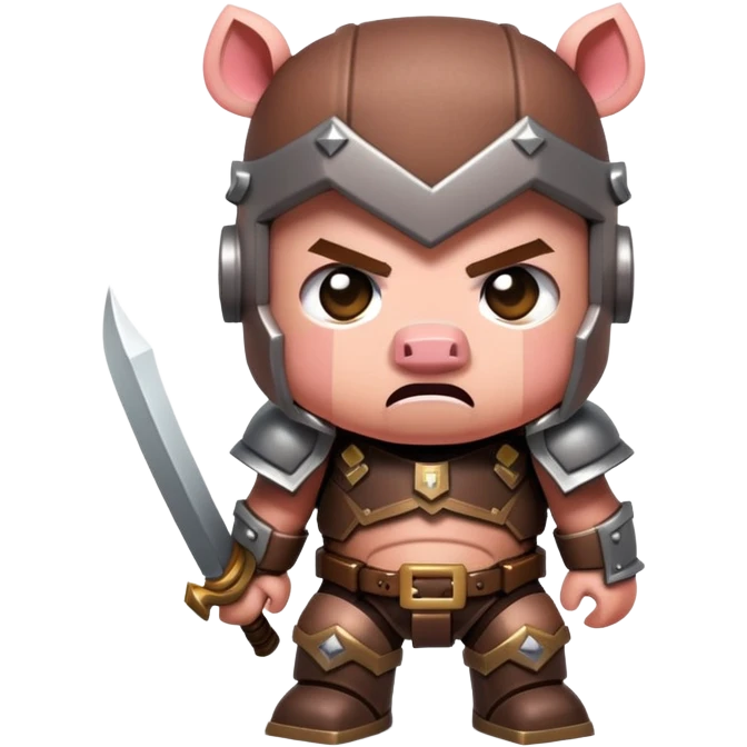 angry Minecraft baby Piglin in leather armor emoji