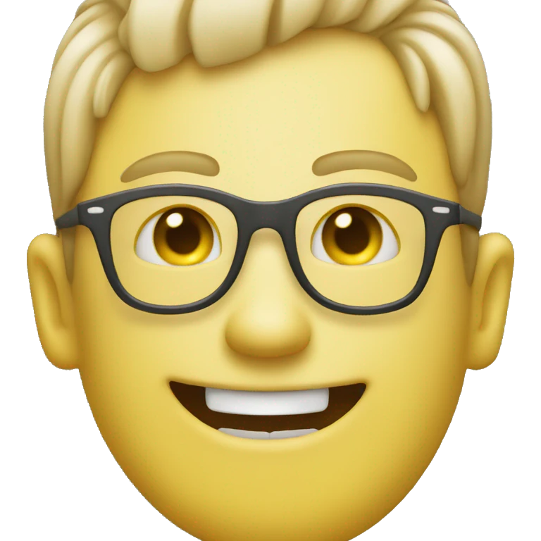 Cool guy smiling with teeth face yellow Emoji emoji