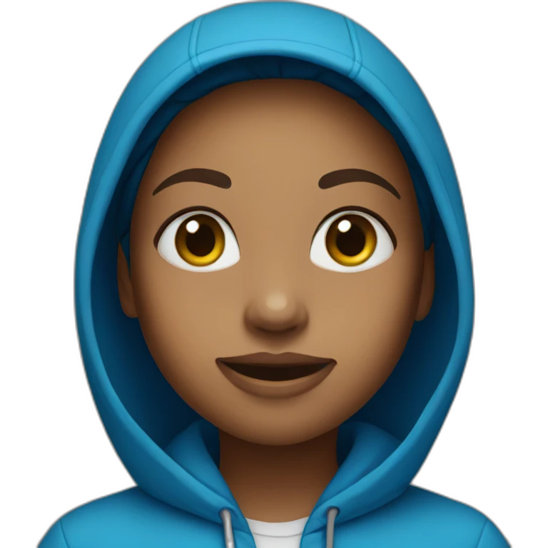 Girl in blue hoodie emoji