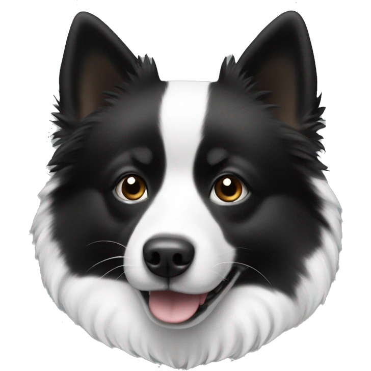 Black and white spitz emoji