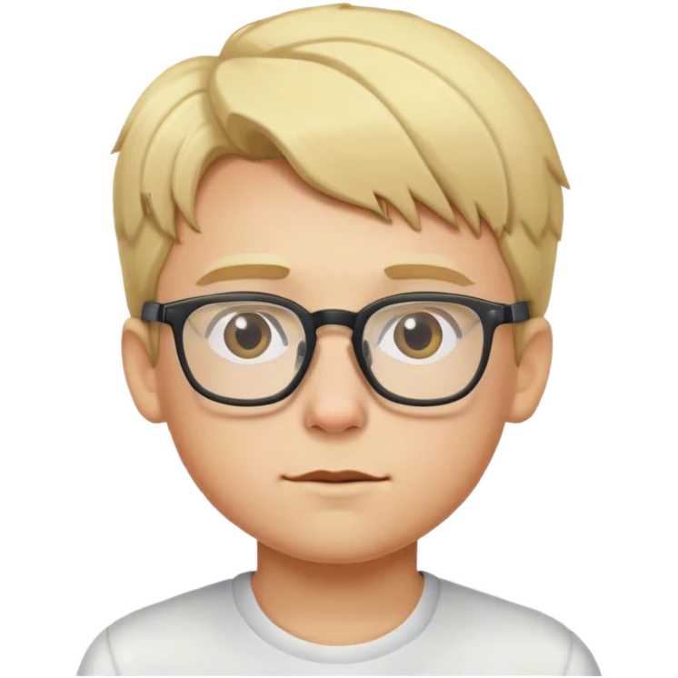 blonde boy with glasses and chest  emoji