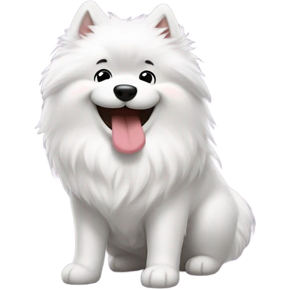 Samoyed sending kisses  emoji