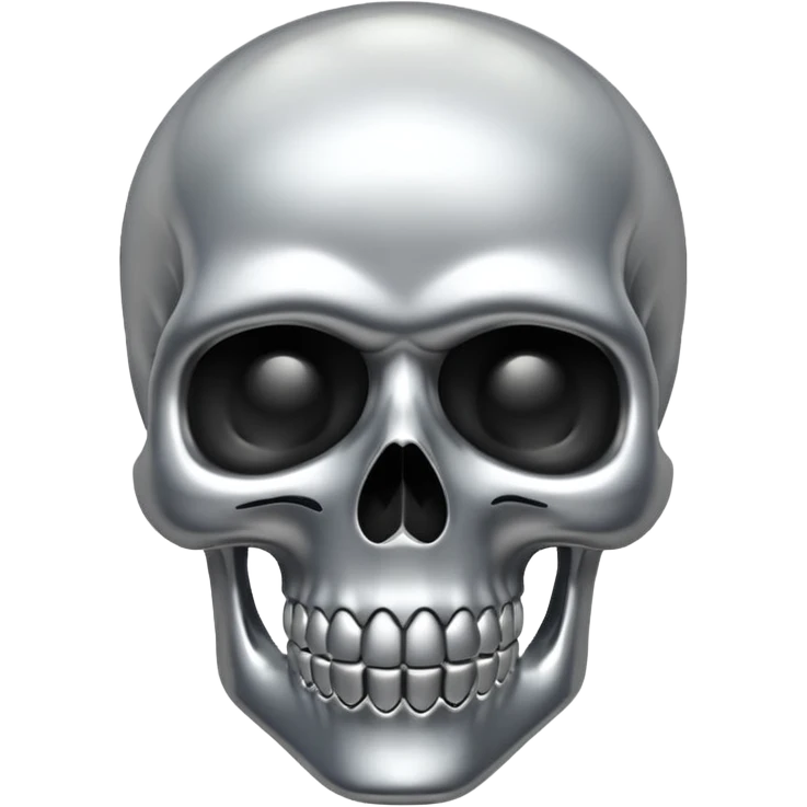 silver chrome scull emoji