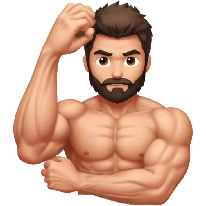hairy arm with muscle 💪🏻  emoji
