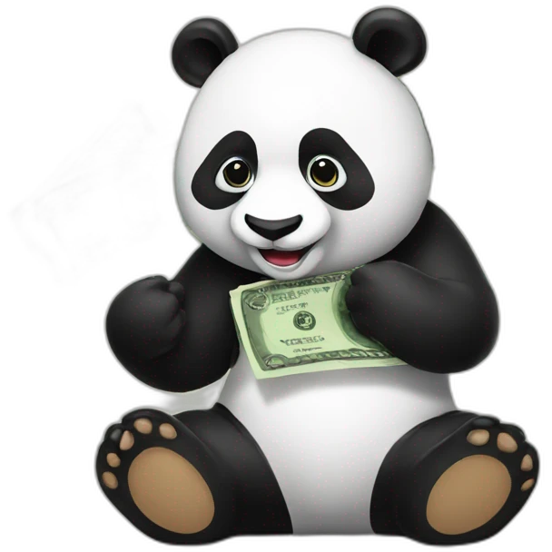 panda with dollar emoji