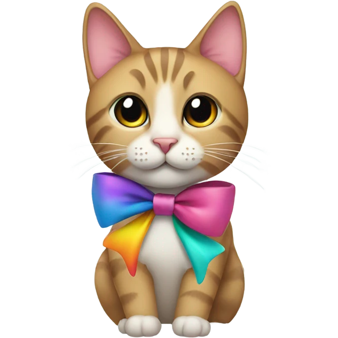 Cat wearing a bow emoji
