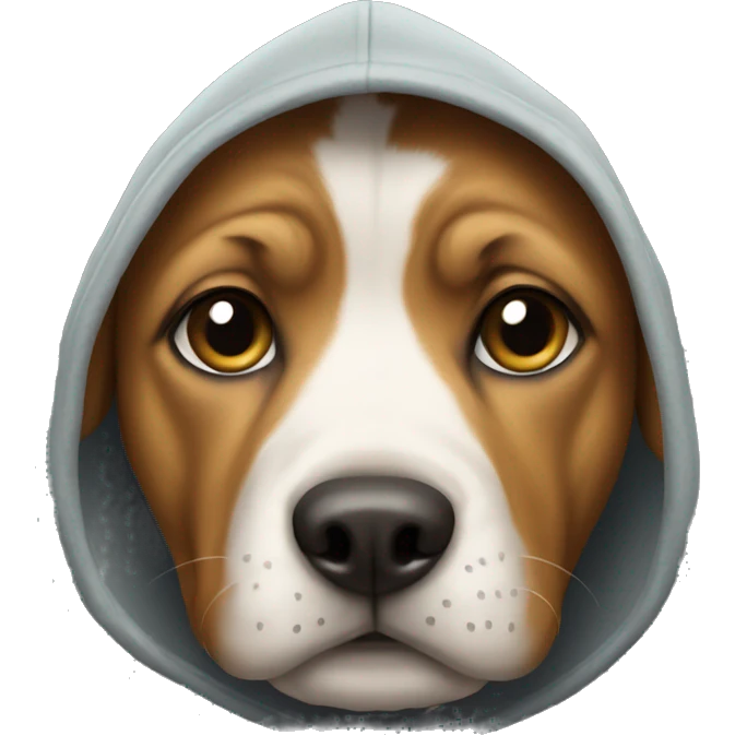 Dog wearing hoodie emoji