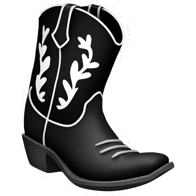 Cowboy boot black and white emoji