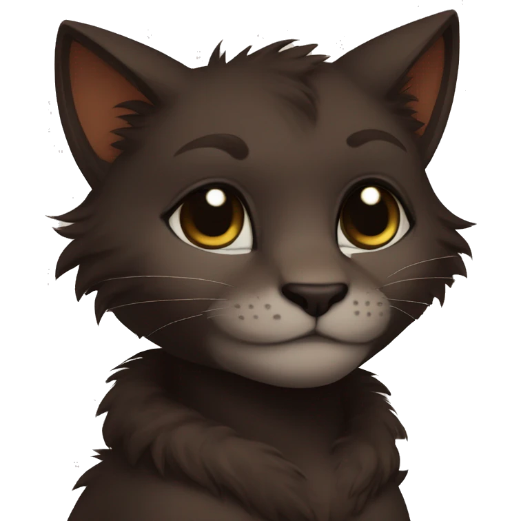 Anthro Shy Cute Cool Edgy Pretty Dark Brown Furry Feline Animal Anthro Sona emoji
