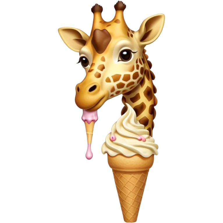 Giraffe with Ice Creams
Giraffe licking tall cone

 emoji