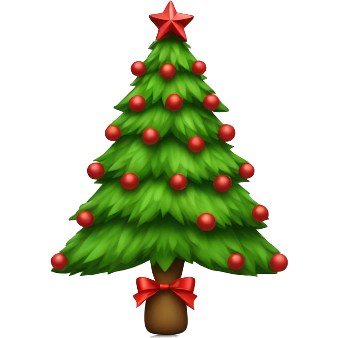 Christmas tree with a big red bow  emoji