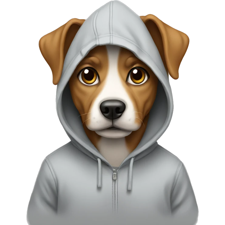 Dog wearing a hoodie emoji