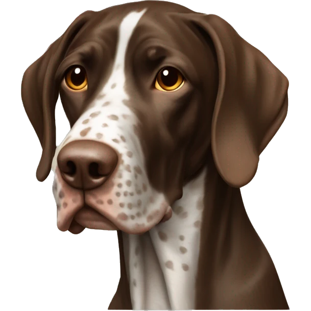 brown Braque Francais dog French Pointer, dark brown roan  emoji