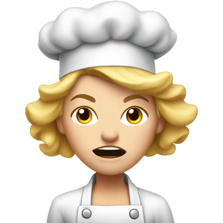 Red faced mad female chef with blonde hair emoji