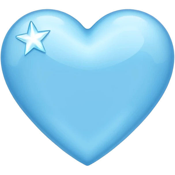 light sky blue heart with blingbling effect emoji