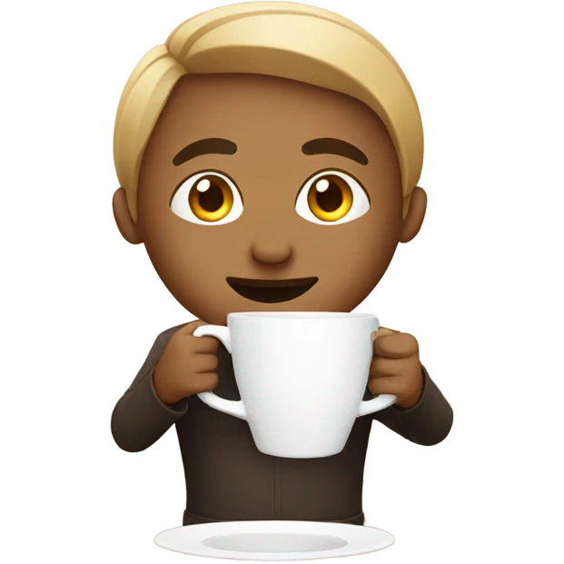Angle working with coffee emoji