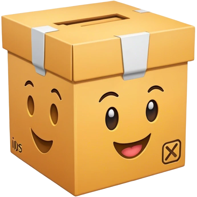 A box featuring a "?" bill design emoji