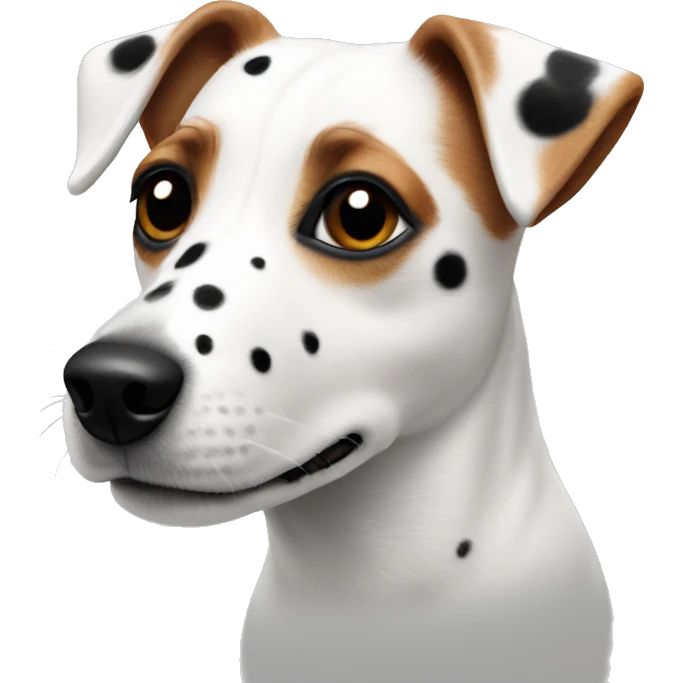 Jack Russell's dog is white with black spots emoji