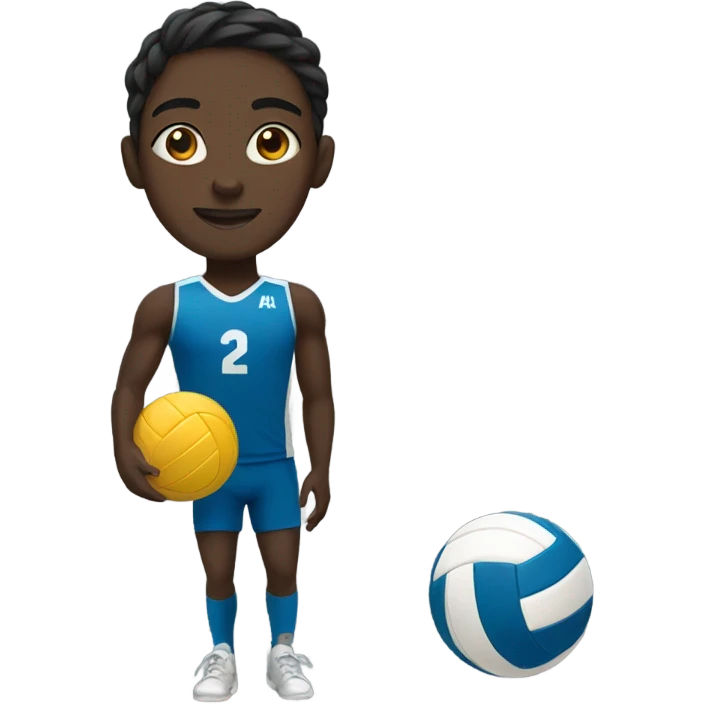 black volleyball player emoji
