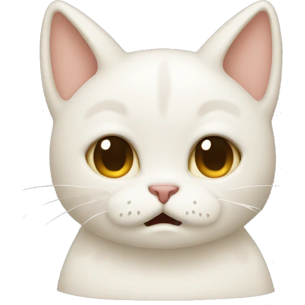 sad cat crying creme white emoji
