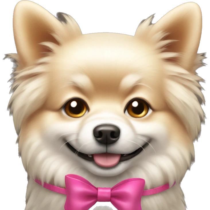 Spitz dog with bow emoji