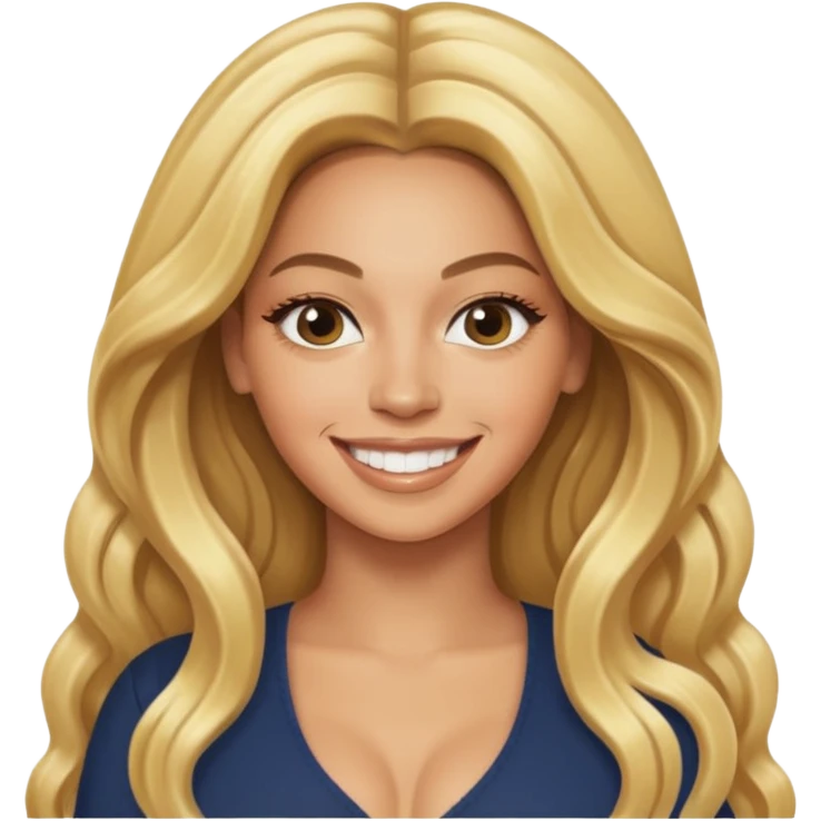 Beyonce from Destiny's Child with long blonde hair emoji
