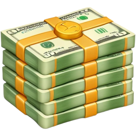 stacks of cash forming the letters 'chedda', vibrant and fun emoji