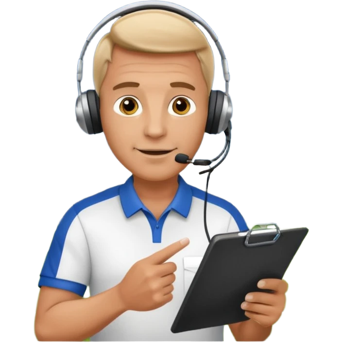 Soccer coach giving instructions on field, stadium lights, cinematic, realistic ⚽📋 emoji