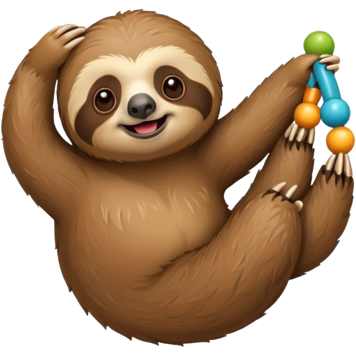 sloth with toy emoji