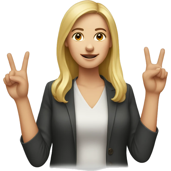 white woman up three finger emoji