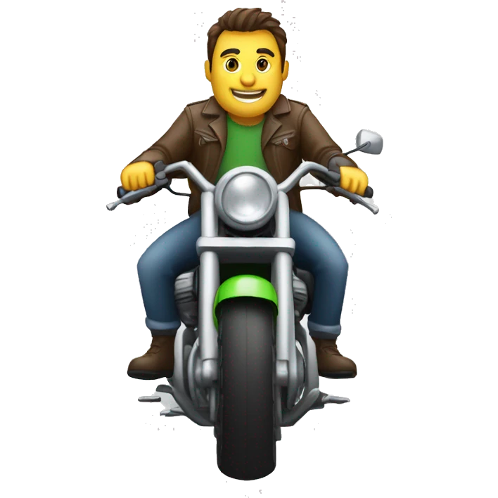 Mec en roue arrière en moto emoji