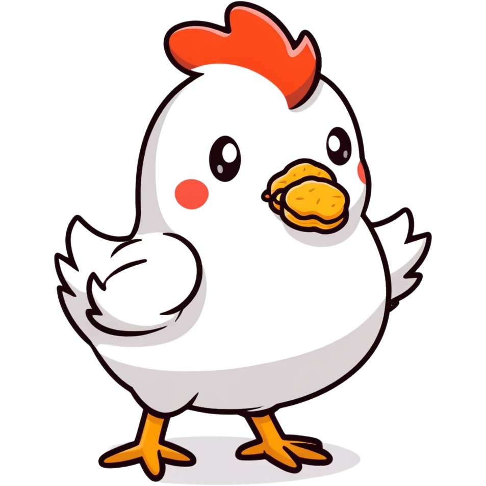 Chicken eating nugget emoji