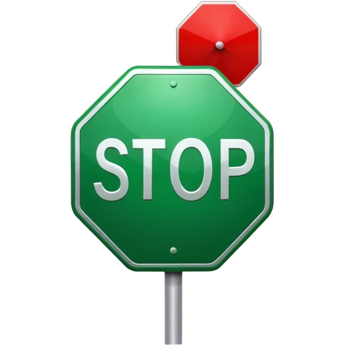 señal de pare con fondo verde emoji